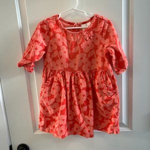 Hanna Andersson 100 4 Corduroy Flower Pink Back Zip Dress